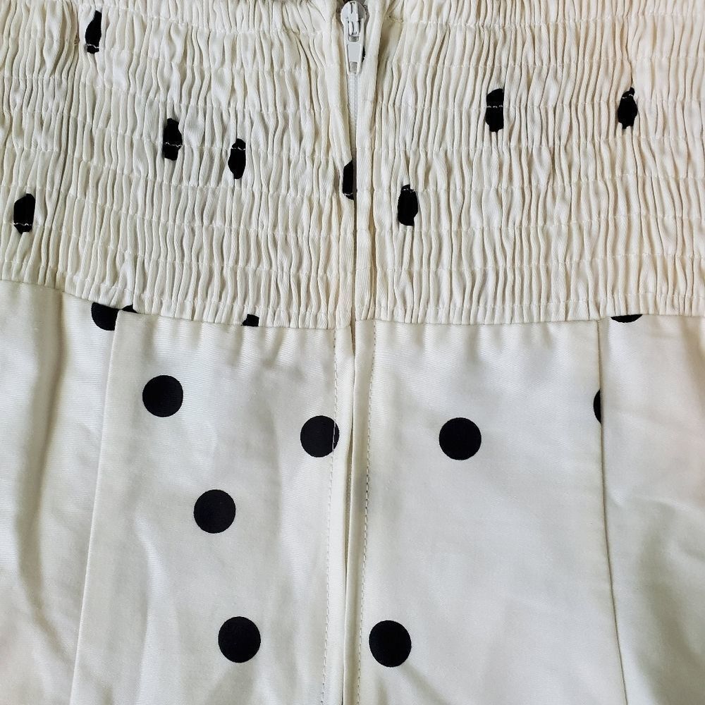 🔸️NWT Madison Leigh White Polka Dot Stretchy Sleeveless Dress Petite 10 - Picture 5 of 12
